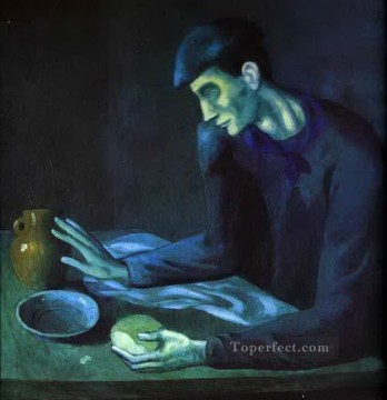 パブロ・ピカソ Painting - 盲目の男の朝食 1903年 パブロ・ピカソ